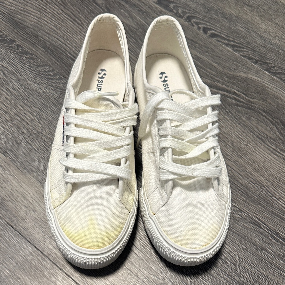 Superga Women's Cream Canvas Sneakers